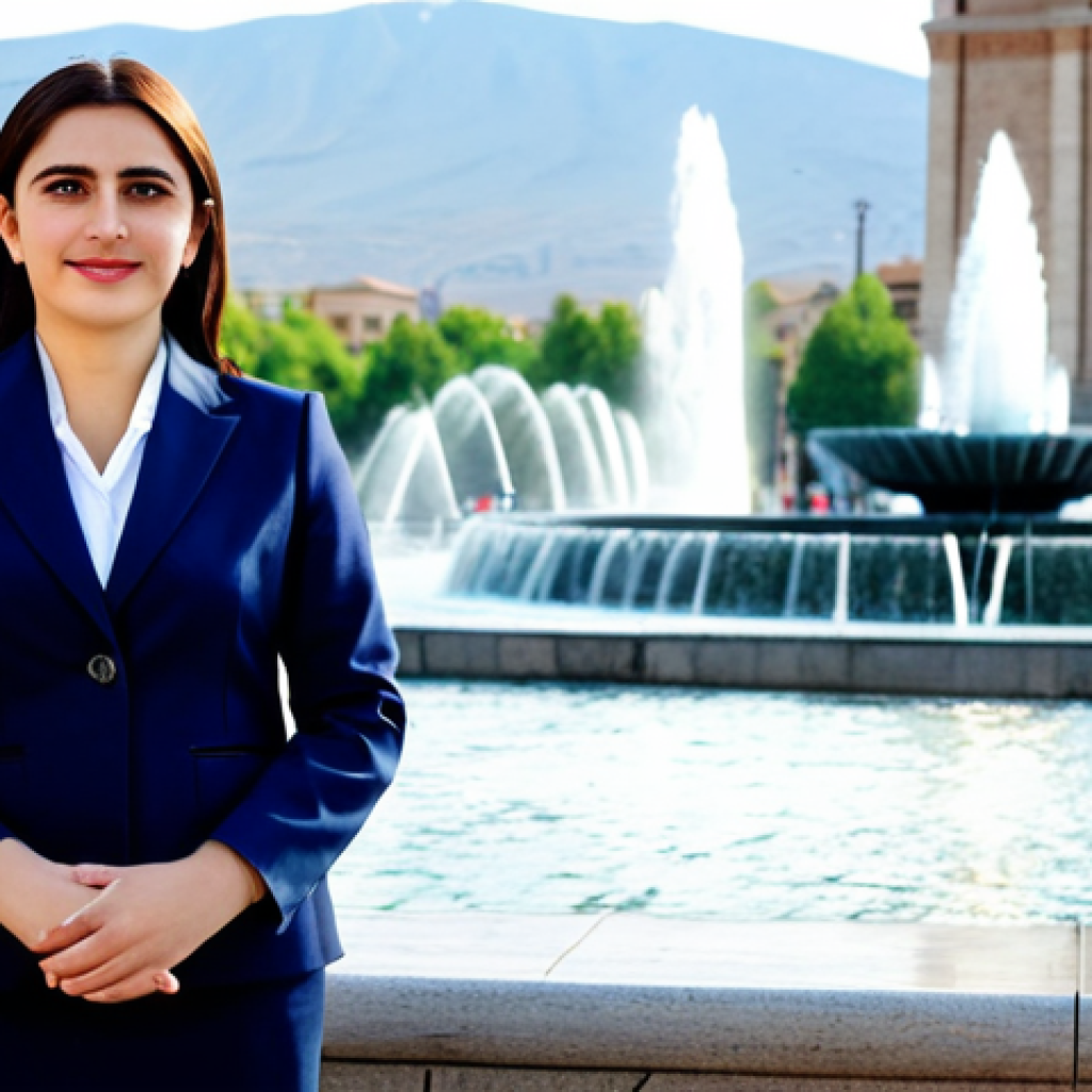 아르메니아 항공편 직항 정보 - Business Professional in Yerevan**
"A professional businesswoman in a modest tailored business suit...