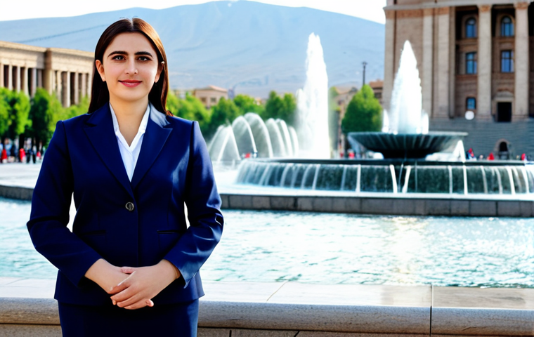아르메니아 항공편 직항 정보 - Business Professional in Yerevan**
"A professional businesswoman in a modest tailored business suit...